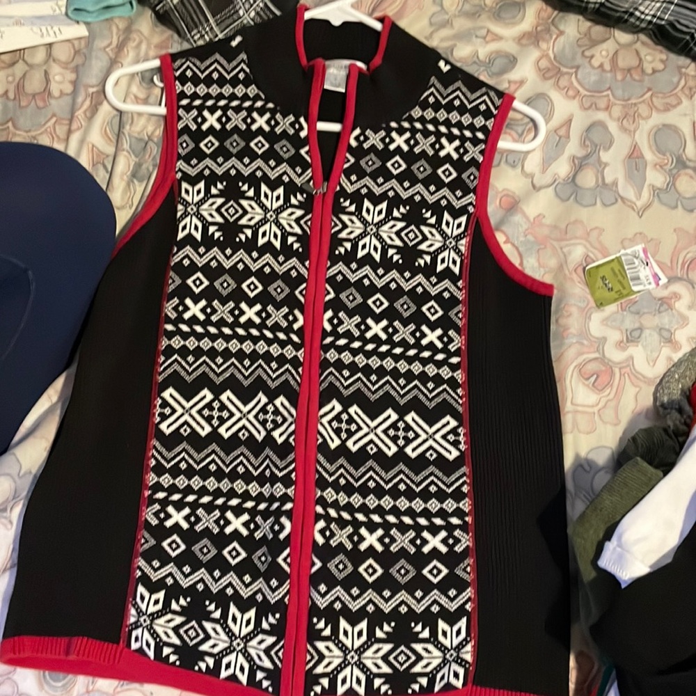 Christmas zip up vest